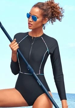 Active By Lascana Highwaist-bikinibroekje Layne Met Contrastkleurige Band -Dames Winkel active by lascana badpak janni met lange mouwen ideaal voor sup zwart 7