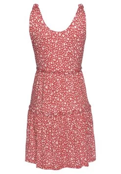 Beachtime Gedessineerde Jurk Met Modieuze Volants -Dames Winkel beachtime gedessineerde jurk met modieuze volants rood 5