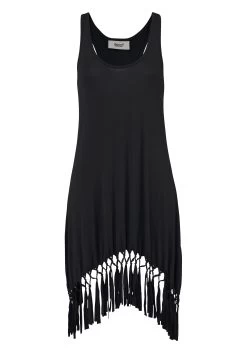 Olympia Badpak -Dames Winkel beachtime lang shirt met franjes zwart 7