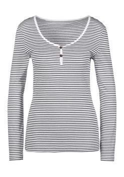 Beachtime Shirt Met Lange Mouwen Zachte Ribkwaliteit (Set Van 2) -Dames Winkel beachtime shirt met lange mouwen zachte ribkwaliteit set van 2 blauw 3