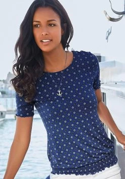 Beachtime T-shirt Met Gesmokte Band (Set Van 2) -Dames Winkel beachtime t shirt met gesmokte band set van 2 blauw 3