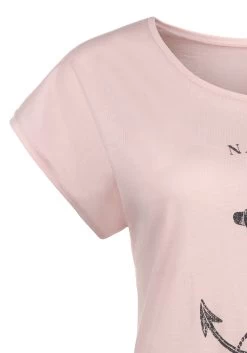 Beachtime T-shirt Met Maritieme Print Voor 18 Beachtime T-shirt Met Maritieme Print Voor -Dames Winkel beachtime t shirt met maritieme print voor roze 4