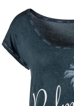 Beachtime T-shirt Met Quote-frontprint "palmtree" -Dames Winkel beachtime t shirt met quote frontprint palmtree blauw 5
