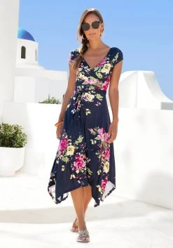 Base Level Short -Dames Winkel beachtime zomerjurk met puntzoom blauw 1