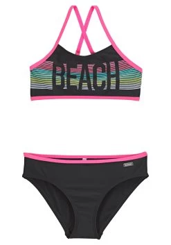 Bench. Badpak 22 Bench. Badpak -Dames Winkel bench bustierbikini met pinkkleurige contrasterende paspels zwart 5