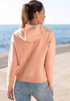 Bench. Gebreide Trui Met Een Capuchon -Dames Winkel bench gebreide trui met een capuchon oranje 4