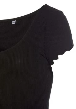 Bench. Shirt Met Korte Mouwen Van Zacht Ribmateriaal -Dames Winkel bench shirt met korte mouwen van zacht ribmateriaal zwart 4