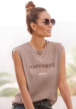 Beachtime T-shirt Met Maritieme Ankerprint (Set Van 2) -Dames Winkel bench shirttop met frontprint roze