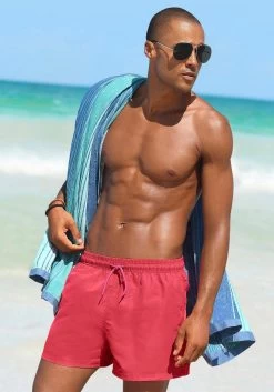 Buffalo Zwemshort Met Fotoprint En Strepen -Dames Winkel bench zwemshort in kort en lang model rood 4