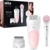 Braun Epilator Silk-épil Deluxe Beauty-Set 5-895 Draadloze Wet&Dry Ontharing 6-in-1 Epilator, Scheerapparaat, Reiniging & Peeling Voor Gezicht & Lichaam