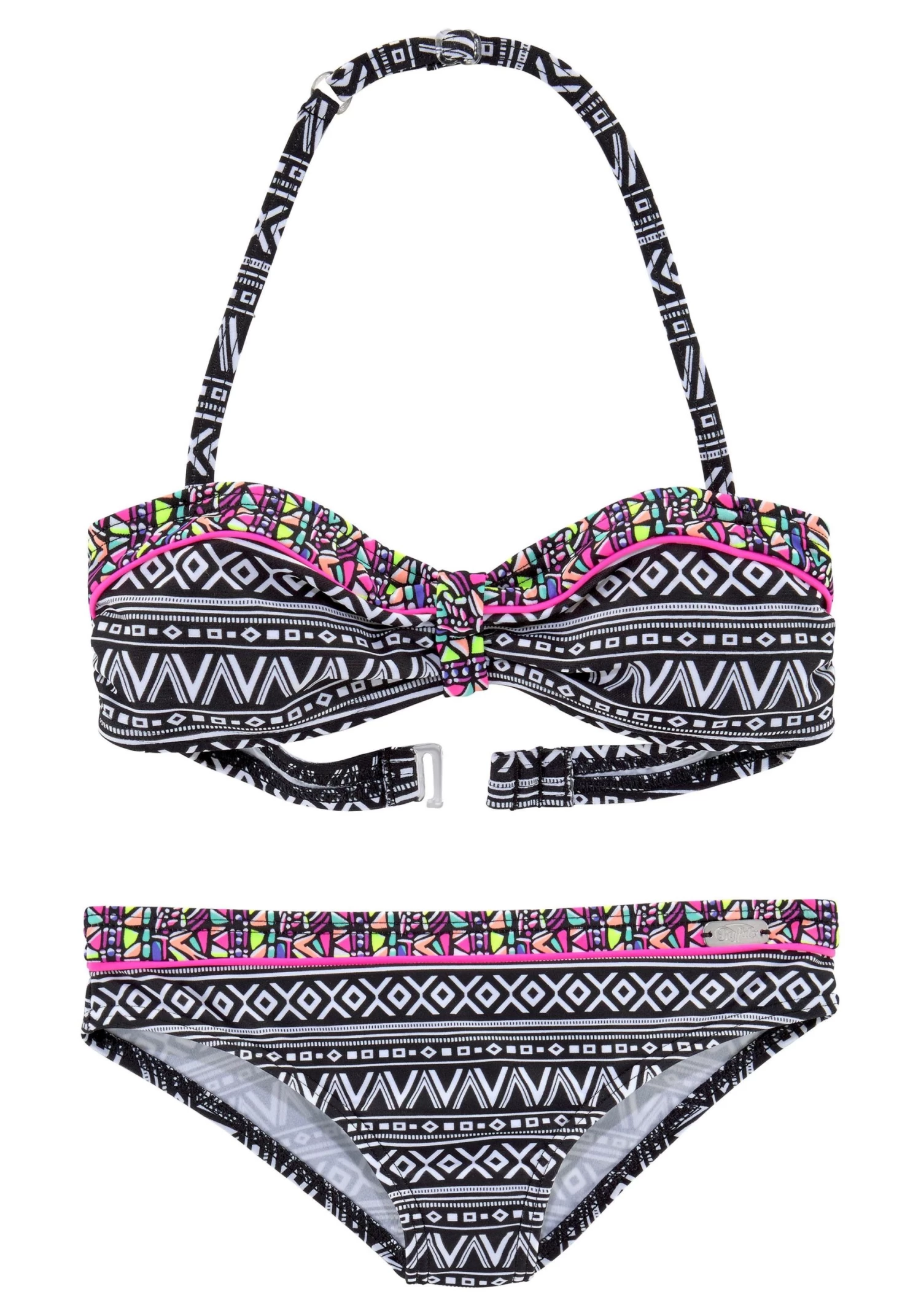 Buffalo Bandeaubikini Met Etnoprint En Contrastdetails 1 Buffalo Bandeaubikini Met Etnoprint En Contrastdetails