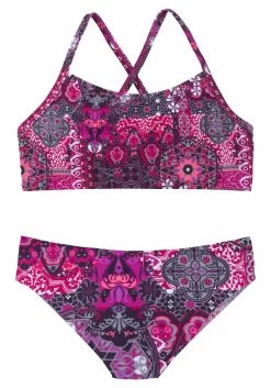 Buffalo Push-upbikinitop Florida Met Patroonmix -Dames Winkel buffalo bustierbikini shari kids met speelse print paars 1