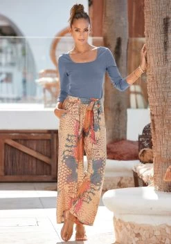 Buffalo Palazzobroek Met Dierenprint (Met Een Bindceintuur) -Dames Winkel buffalo palazzobroek met dierenprint met een bindceintuur multicolor 9