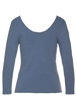 Buffalo Shirt Met Lange Mouwen Met Modieuze Carréhals -Dames Winkel buffalo shirt met lange mouwen met modieuze carrehals blauw 5