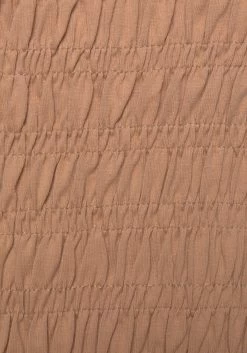 Buffalo Shirt Met Ronde Hals Van Gesmokte Katoenstof -Dames Winkel buffalo shirt met ronde hals van gesmokte katoenstof bruin 6