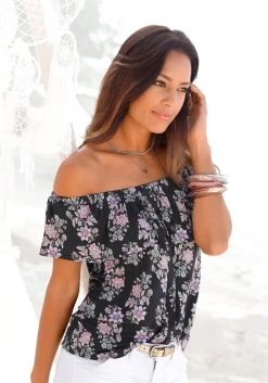 Buffalo Strandshirt In Carmenstijl Met Volant