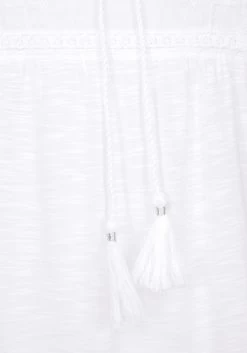 Buffalo Strandshirt Met Borduursel En Kwasten -Dames Winkel buffalo strandshirt met borduursel en kwasten wit 9