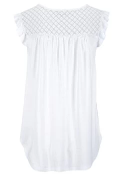 Buffalo Strandshirt Met Kanten Inzet Op De Rug -Dames Winkel buffalo strandshirt met kanten inzet op de rug wit 5