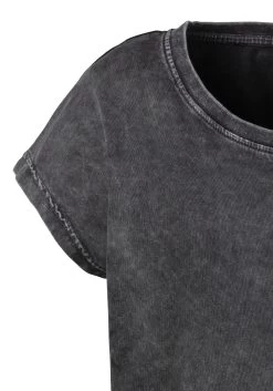 Buffalo T-shirt In Modieuze Jeanswassing -Dames Winkel buffalo t shirt in modieuze jeanswassing grijs 3