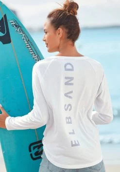 S.Oliver RED LABEL Beachwear Maxi-jurk Met Print All-over -Dames Winkel elbsand longsleeve tinnia met logoprint achter wit