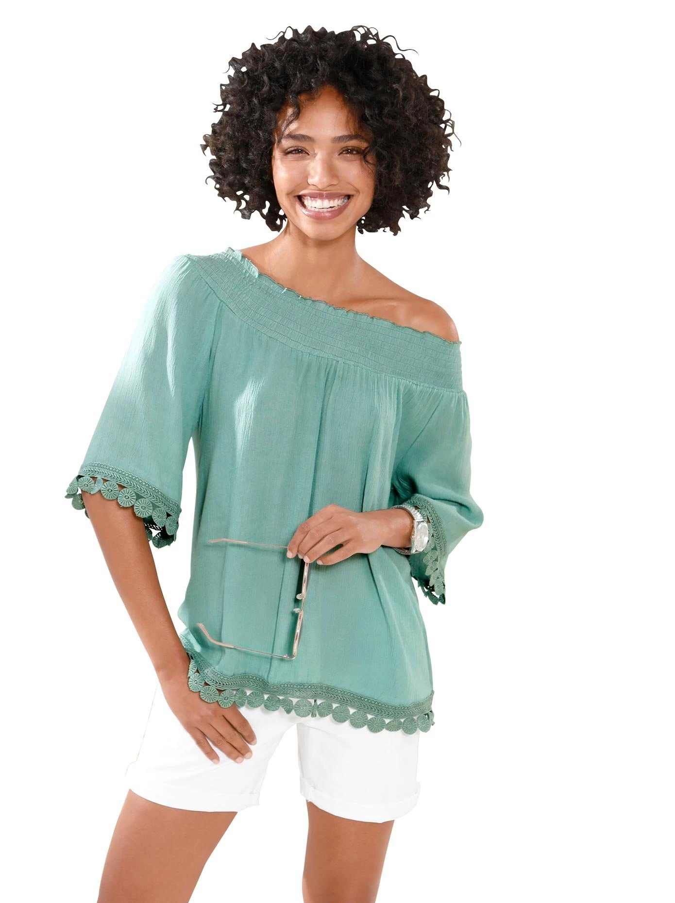 Vivance T-shirt Met Iets Aangerimpelde Hals (Set Van 2) 14 Vivance T-shirt Met Iets Aangerimpelde Hals (Set Van 2) - Afbeelding 14