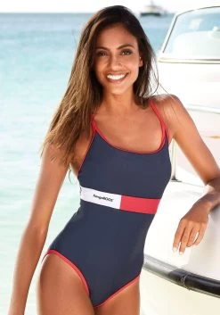 Sunseeker Badpak Met Siersluiting 20 Sunseeker Badpak Met Siersluiting -Dames Winkel kangaroos badpak energy met logo opschrift blauw 7