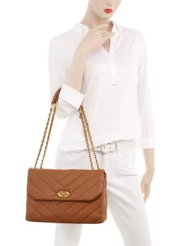 LANCASTER Schoudertas Trotter Bag L Met Goudkleurige Details -Dames Winkel lancaster schoudertas trotter bag l met goudkleurige details bruin 5