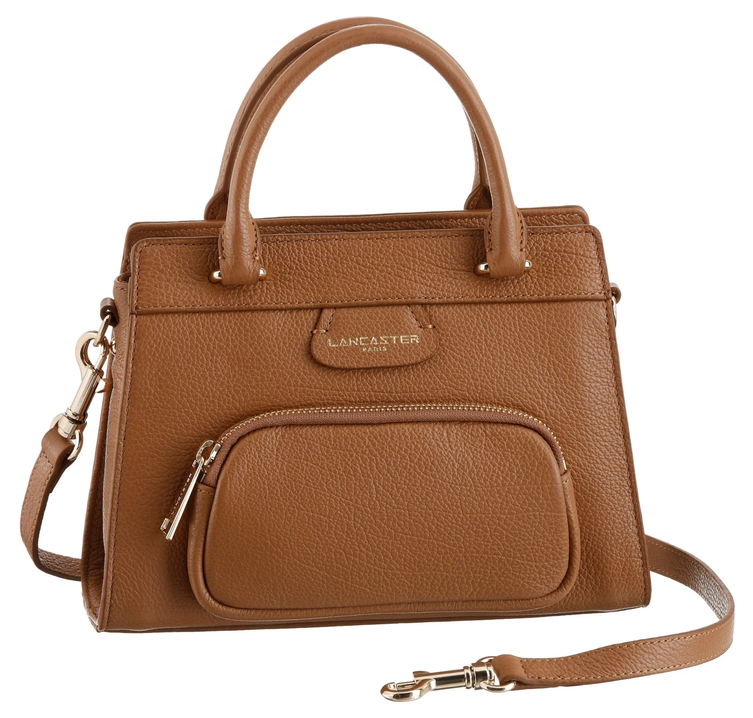 LANCASTER Tas Handbag Dune Met Goudkleurige Details 1 LANCASTER Tas Handbag Dune Met Goudkleurige Details