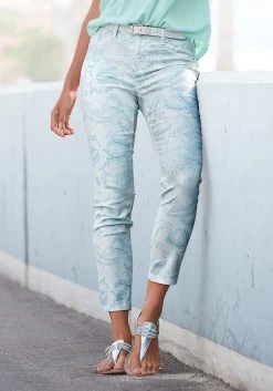 Lady Blouse Met Carmenhals -Dames Winkel lascana 7 8 jeggings met paisleyprint beige 4