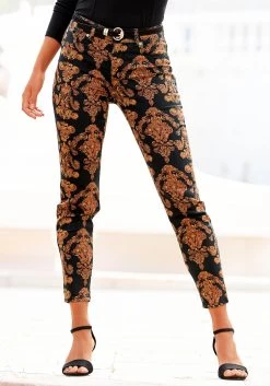 Vivance Shirt Met 3/4-mouwen Met Zilverkleurige Glitterprint -Dames Winkel lascana 7 8 jeggings met paisleyprint zwart 3