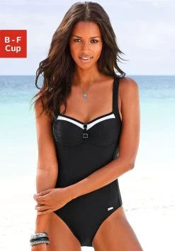 Bruno Banani Beugelbikini Met Goudkleurig/zwarte Accessoires -Dames Winkel lascana badpak met contrastdetails en modellerend effect zwart 5