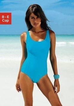 KangaROOS Badpak Met Contrastinzetten En Modellerend Effect -Dames Winkel lascana badpak met flatteus effect blauw 1