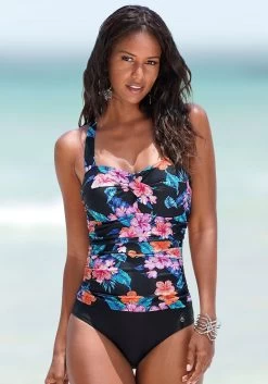 Active By Lascana Highwaist-bikinibroekje Janni Met Contrastkleurige Boord -Dames Winkel lascana badpak met haltermodel en modellerend effect zwart 1