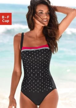 Venice Beach Badpak Met Verticale Strepen En Structuurstof -Dames Winkel lascana badpak monroe met kleine stippen en modellerend effect zwart