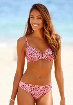 Bruno Banani Bustierbikini Gedessineerd Met Asymmetrische Snit -Dames Winkel lascana bikinibroekje mae met schulprandjes roze 3