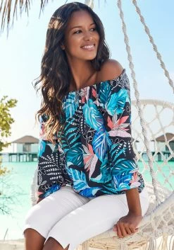 Beachtime T-shirt Met Maritieme Print Voor (Set Van 2) 29 Beachtime T-shirt Met Maritieme Print Voor (Set Van 2) -Dames Winkel lascana blouse met carmenhals 1