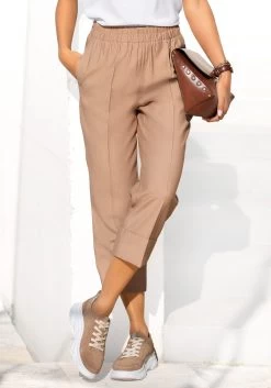 Buffalo Jerseyjurk Met Print All-over -Dames Winkel lascana comfortbroek met brede omslagzoom beige