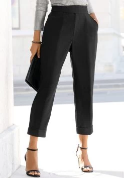 Only Short ONLRAIN LIFE MID LONG SHORTS -Dames Winkel lascana comfortbroek met omslagzoom zwart