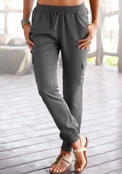 Beachtime Zomerjurk Met Bloemenprint -Dames Winkel lascana comfortbroek van geweven viscose groen 1