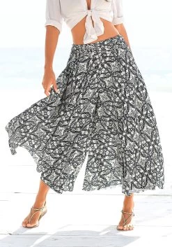 Buffalo Beugelbikini In Bandeaumodel Van Structuurstof -Dames Winkel lascana culotte met print all over blauw 1