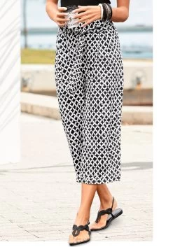 Aniston CASUAL Short In Wikkel-look - Met Strikbandjes Opzij Te Knoop 34 Aniston CASUAL Short In Wikkel-look - Met Strikbandjes Opzij Te Knoop -Dames Winkel lascana culotte met print all over met een bindceintuur zwart