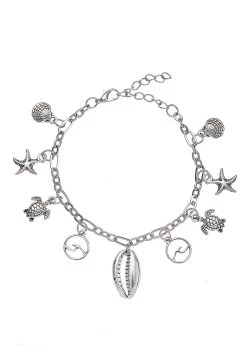 BASEFIELD Zonnebril -Dames Winkel lascana enkelkettinkje met hanger met verschillende zee hangers zilver 1