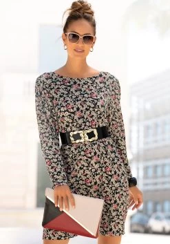 Buffalo Strandshirt Met Borduursel En Kwasten -Dames Winkel lascana jerseyjurk met bloemetjesdessin multicolor 3