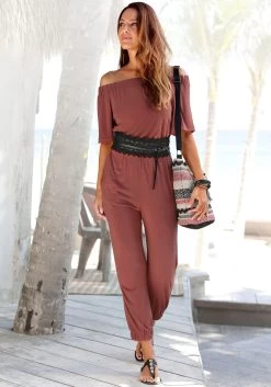 Venice Beach Retro-zonnebril -Dames Winkel lascana jumpsuit in carmenstijl bruin 2