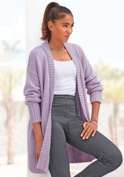 Buffalo Strandbroek 32 Buffalo Strandbroek -Dames Winkel lascana lang vest met brede ribboorden paars