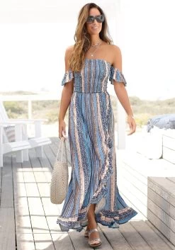Feel Good Tankinitop -Dames Winkel lascana maxi jurk met bandjes achter blauw 1