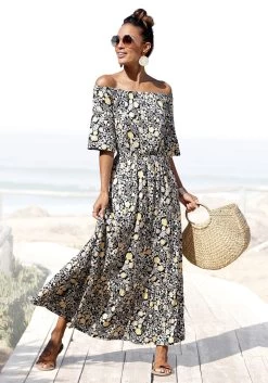 Capelli New York Strohoed -Dames Winkel lascana maxi jurk met bloemenprint zwart