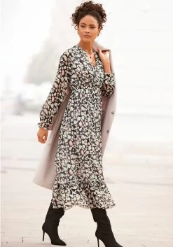 Tamaris Jumpsuit In Culotte-stijl Met Knoopsluiting -Dames Winkel lascana midi jurk met print all over en ruchedetail aan de rok zwart 6