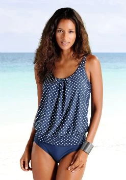 Capelli New York Strohoed -Dames Winkel lascana oversized tankini in modieus stippen design blauw