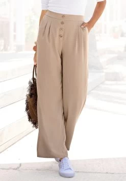 Sunflair Bikinibroekje -Dames Winkel lascana palazzobroek met decoratieve knopen beige 5